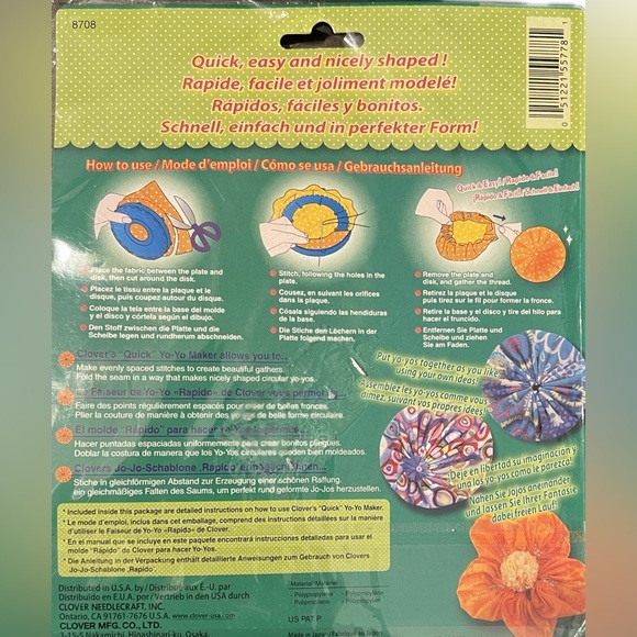 💥New Clover 8708 Quick Yo-Yo Maker Jumbo Round 3-1/2" Blue Craft Art Decor - Picture 2 of 6